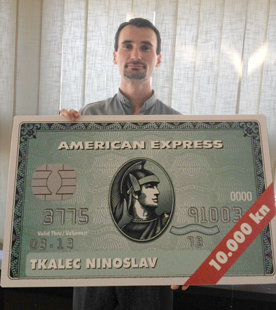 Ninoslav Tkalec, dobitnik 10.000 kn na American Express kartici